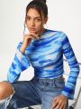 GALLERY  K Tie-Dye Lettuce Hem Long Sleeve T-Shirt