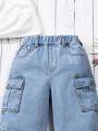 Girls' Straight Leg Jeans With Small Flap Pockets