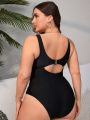 SHEIN Swim Vcay Plus Hollow Out Detail One Piece Swimsuit