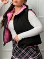 SHEIN Qutie Plus Zip Up Puffer Vest Coat