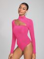 NEW FEMME E Turtle Neck Longsleeve Bodysuit With Cut Out