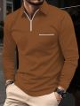 Men Quarter Zip Polo Shirt