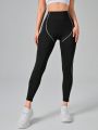 Yoga Future Top-stitching Wideband Waist Sports Leggings