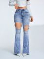 Distressed Flared Jeans