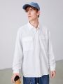 SHEIN Teen Boy Flap Pocket Drop Shoulder Shirt