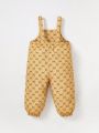 Cozy Cub Baby Girl Solid Pullover & Allover Print Overall Jumpsuit & Hat