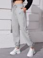 SHEIN Street Sport Letter Graphic Drawstring Waist Sports Pants