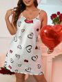 Plus Size Heart Print Cami Sleep Dress