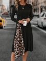 Leopard Print Asymmetrical Hem Dress