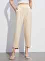 SHEIN BIZwear Ladies' Solid Color Elastic Waist Tapered Pants