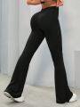 Daily&Casual Women's Ribbed Sport Bell Bottom Pants