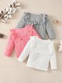 Baby Girl 3pcs Ruffle Trim Tee