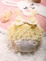 Baby Girl Bow Front Lace Bodysuit & Headband