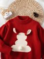 Toddler Girls' Rabbit Design Warm Sweater