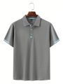 Manfinity Men Contrast Trim Polo Shirt