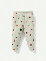 Cozy Cub Baby Boys' Printed Round Neck Long Sleeve Top And Long Pants Homewear Set