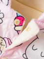 Baby Girl Rainbow & Unicorn Print 3D Ear Design Hooded Jumpsuit