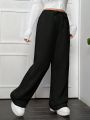 SHEIN Qutie Women's High Waisted Tie Belted Long Pants