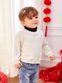 SHEIN Baby Boys' Round Neck Long Sleeve Sweatshirt With Dragon Pattern