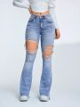 Distressed Flared Jeans