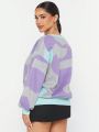 CHICRUSH Color Block Batwing Sleeve Sweater