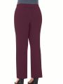 Plus Size Solid Color Casual Pants