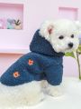 1pc Pet Clothes Soft Warm Hoodie Jacket, Cute Velvet Coat For Dogs And Cats, Autumn/winter