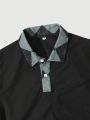 Manfinity Men Contrast Trim Polo Shirt