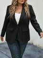 SHEIN LUNE Plus Size Shawl Collar Suit Jacket