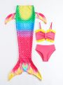 Young Girl's Mermaid Scale Printed Swimsuit Set