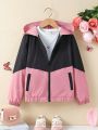 Tween Girl Two Tone Zip Up Hooded Jacket Without Tee