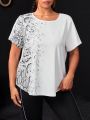 Daily&Casual Plus Size Women'S Snake Print Short Sleeve T-Shirt