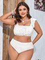 SHEIN Swim Mod Plus Size Solid Color Swimsuit Set