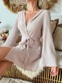 Solid Belted Lounge Robe