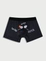 Men's Cat Paw & Letter Pattern Boxer Briefs