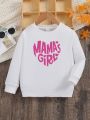 Young Girl Letter Graphic Sweatshirt