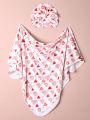 Newborn Baby Love Heart Rainbow Print Photography Outfit Set