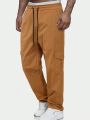 Men's Solid Color Casual Pants With Pocket Design