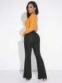 SHEIN SXY Solid Color High Waist Flared Pants