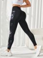 Yoga Floral Women'S Butt Lifting Tight Floral Print Sports Leggings