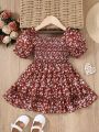 Baby Girls' Floral Puff Sleeve Dress