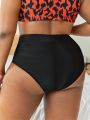 Plus Size Solid Color Swimwear Bottom