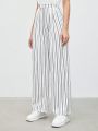 SHEIN BIZwear Ladies' Vertical Stripe Trousers With Slanted Pockets