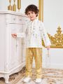 SHEIN Kids Nujoom Young Boy Kurta Set, Fashionable, Casual, Comfortable