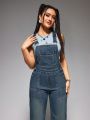 Denim Dungarees Washed Jumpsuit