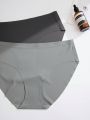 7pcs/Set Plus Size Solid Color Triangle Panties