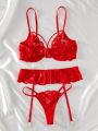 3pcs/Set Sexy Lace Hollow Out Women'S Underwear (Valentine'S Day Edition)