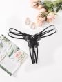 Plus Butterfly Design Crotchless Thong