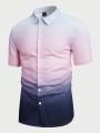 SHEIN Men Ombre Button Up Shirt