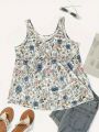 All Over Floral Print Sleeveless Top